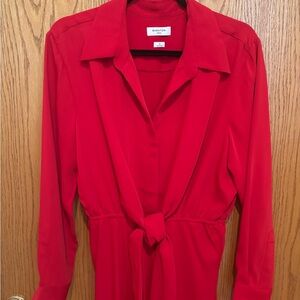 Babaton Scarlet Tie-Waist Midi Dress